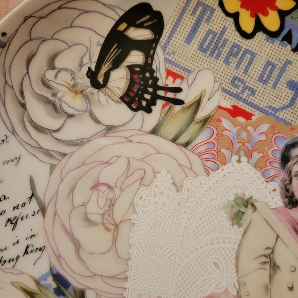 Vintage Collage Design Gloria Vanderbilt Plate ~ Token of Friendship & Love - Picture 15 of 16